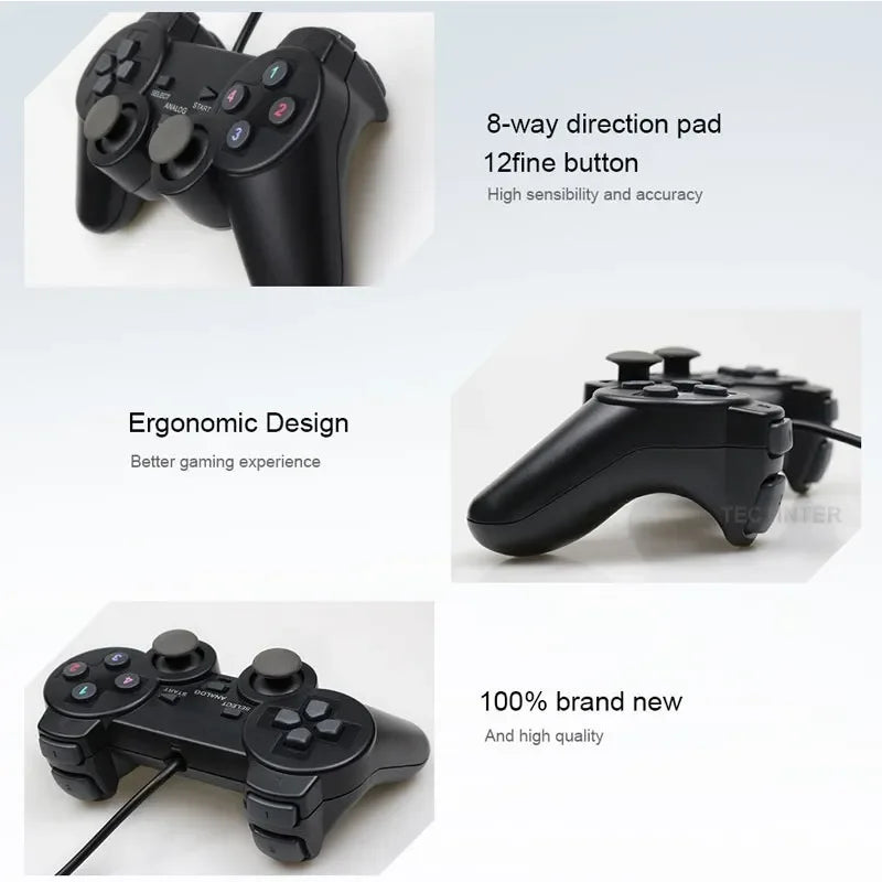 Joystick USB con Cable para Juegos de PC, Controlador de Juegos para Computadora Portátil con Windows, WinXP, Win7, Win8, Win10, Accesorios para Juegos