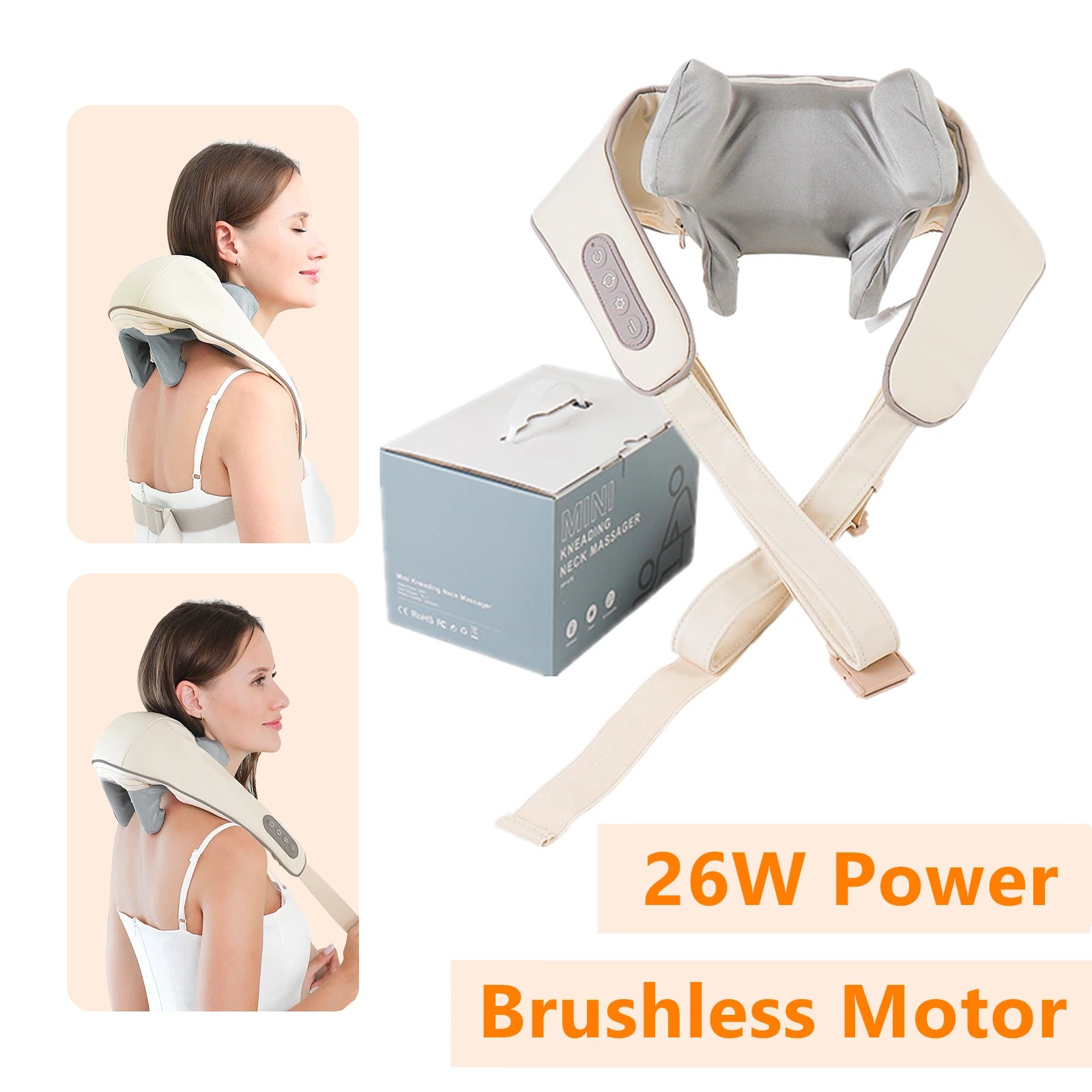 Masajeador Inalámbrico de Cuello y Hombros 26W con Motor