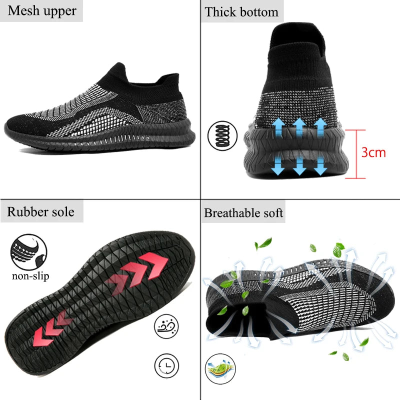 Zapatos transpirables para caminar para hombre, mocasines ligeros para exteriores, zapatos informales suaves y flexibles para hombre, calzado de moda, zapatillas de deporte 39-48