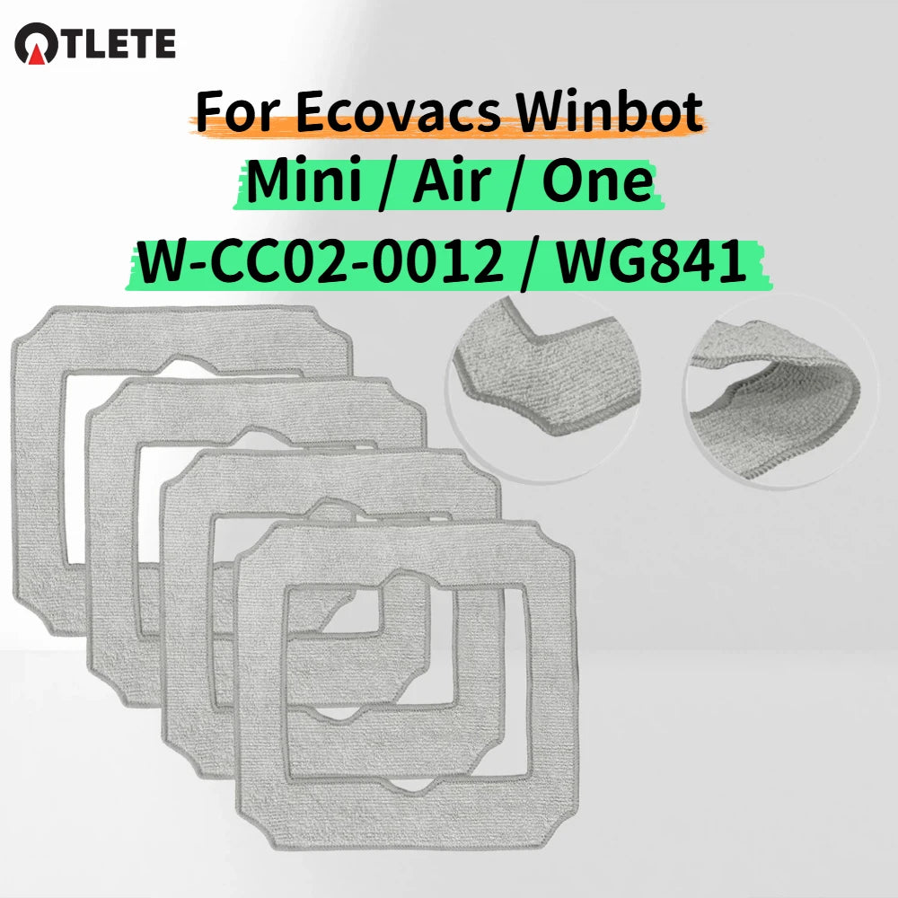 Repuestos de paños de mopa para limpiador de ventanas automático Ecovacs Winbot (Mini/Air/One/W-CCO2-OO12)