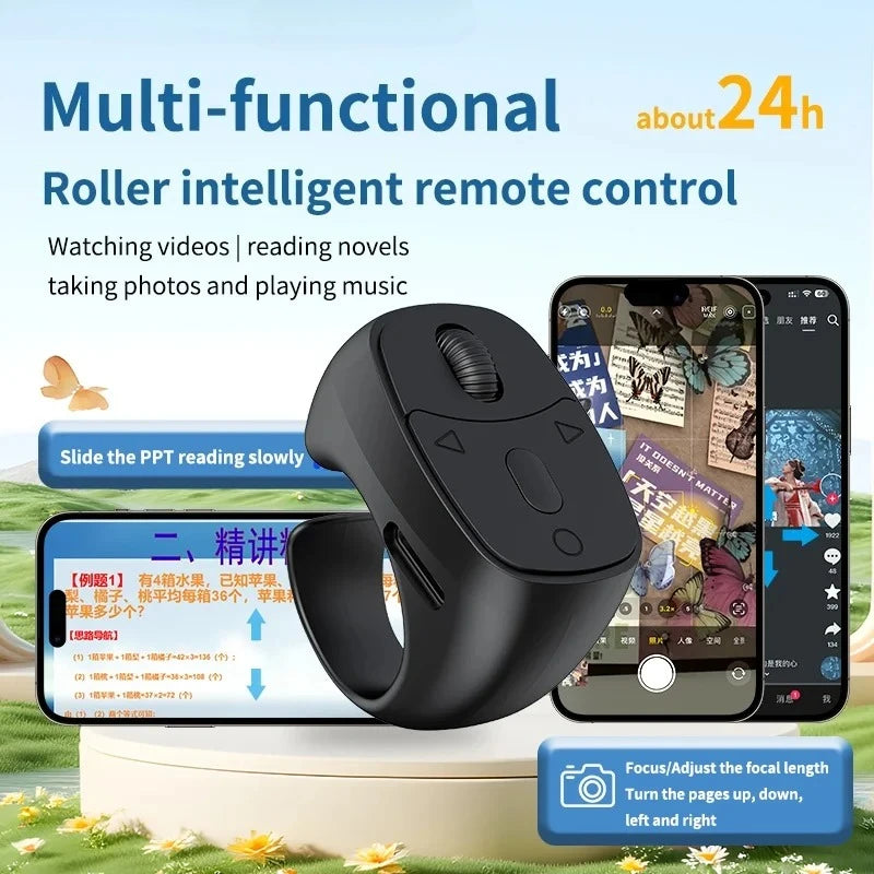 Anillo de control remoto inalámbrico para celular, disparador de dedo, controlador de teléfono móvil BT para viajes