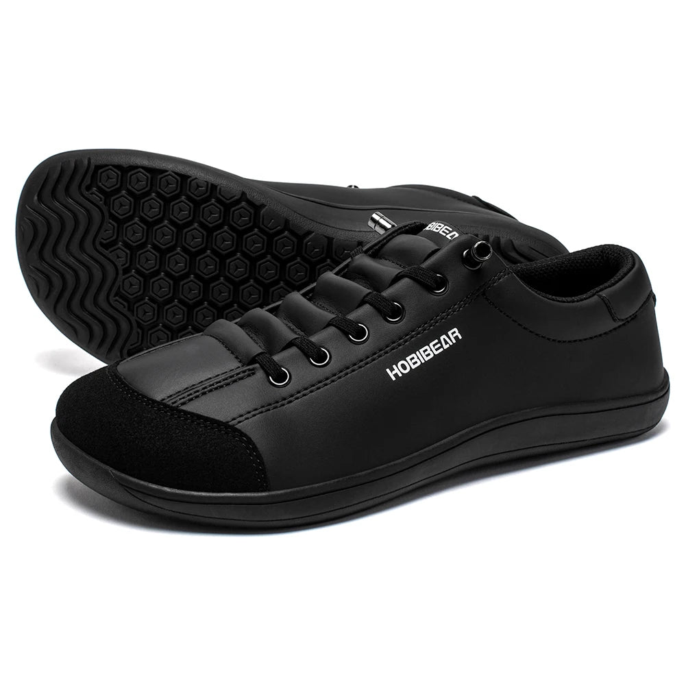 Zapatillas Descalzas Unisex HOBIBEAR, Punta Ancha de Cuero