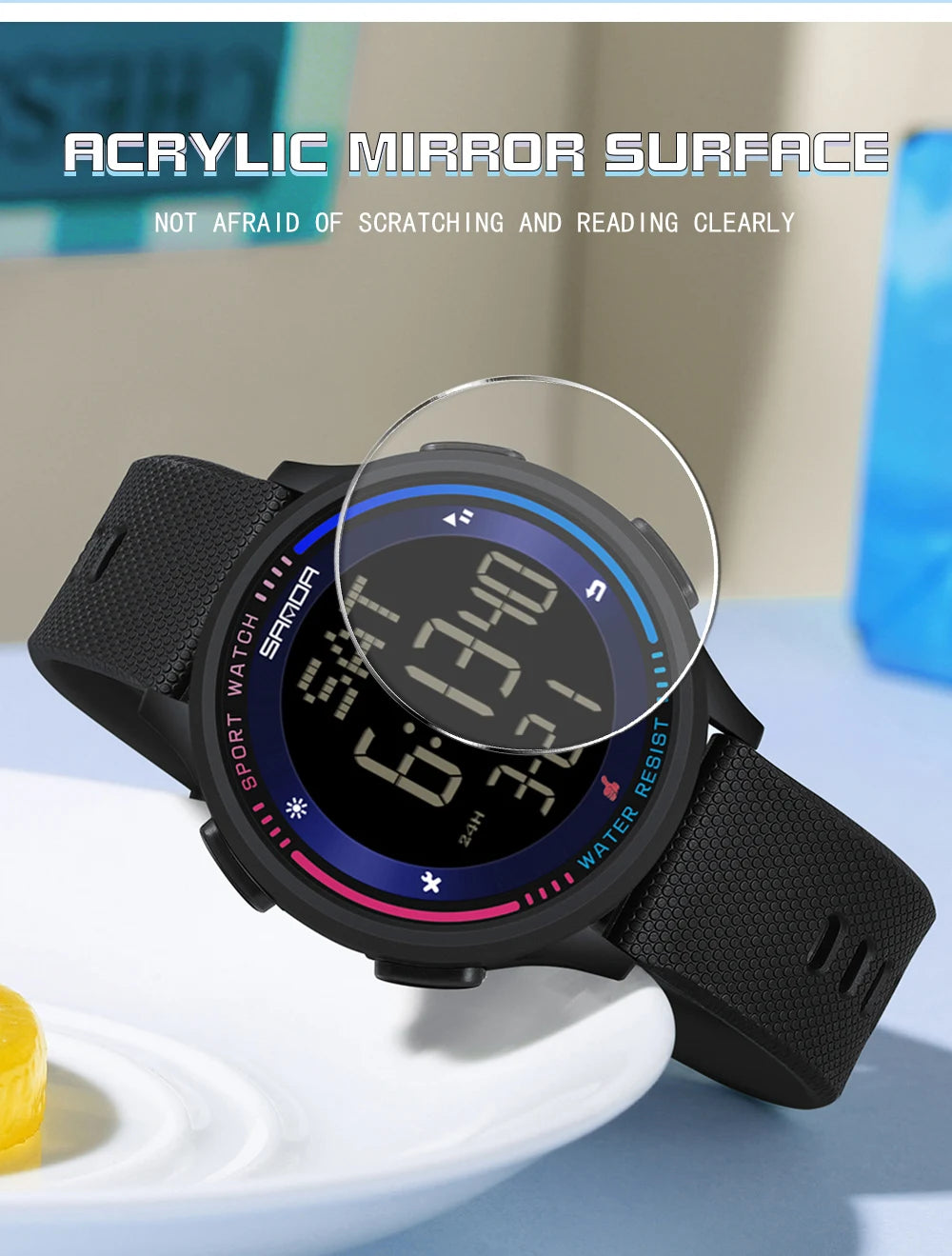 Reloj Digital SANDA 6158 para Niños y Adolescentes, Deportivo Impermeable