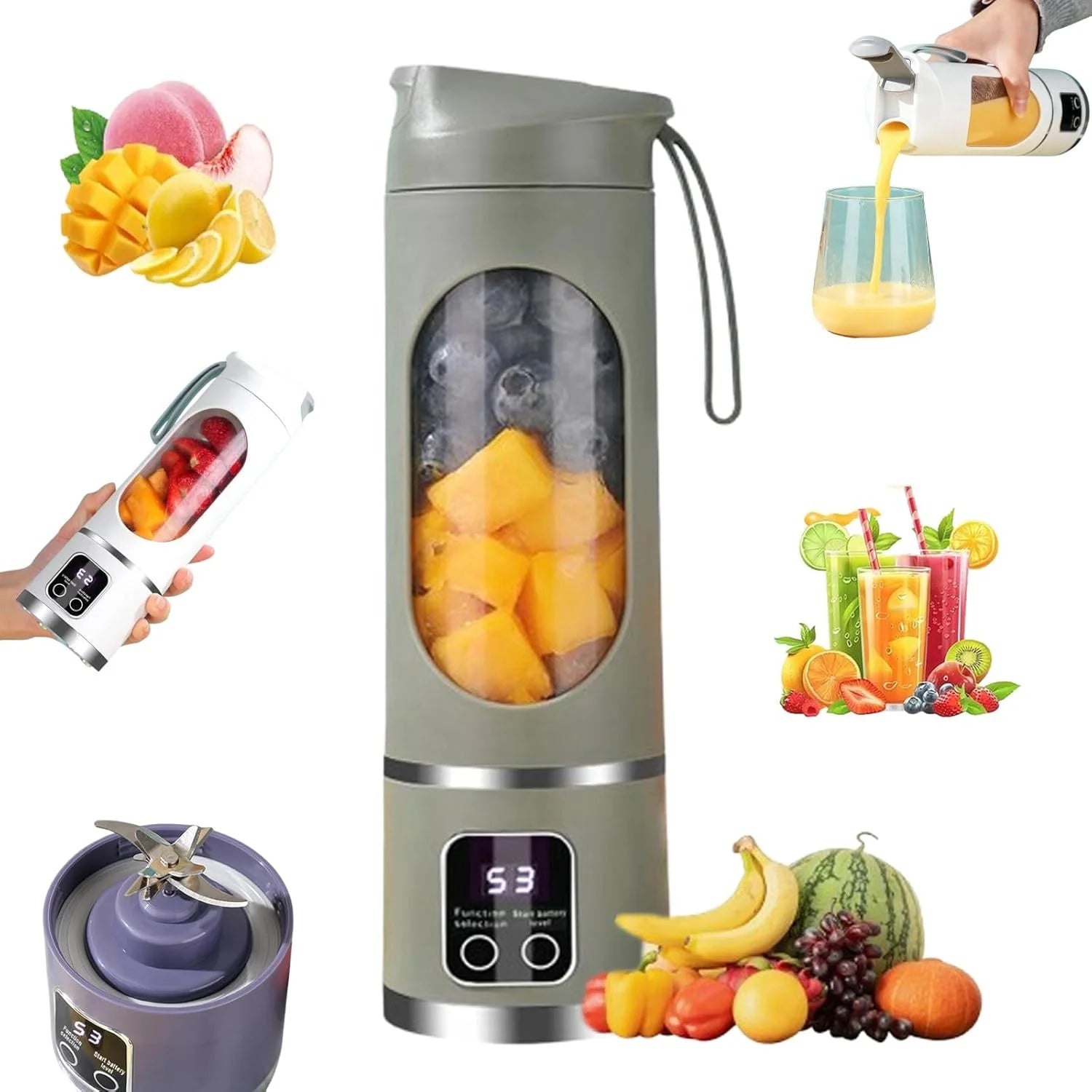 Licuadora Portátil USB para Jugos, Batidos y Milkshakes