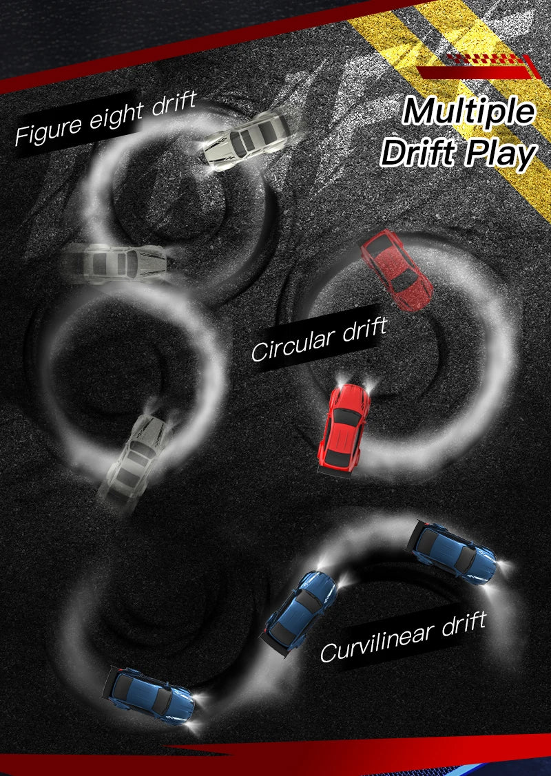 Auto de Drift RC 1:64 y 1:43 Control Remoto para Niños
