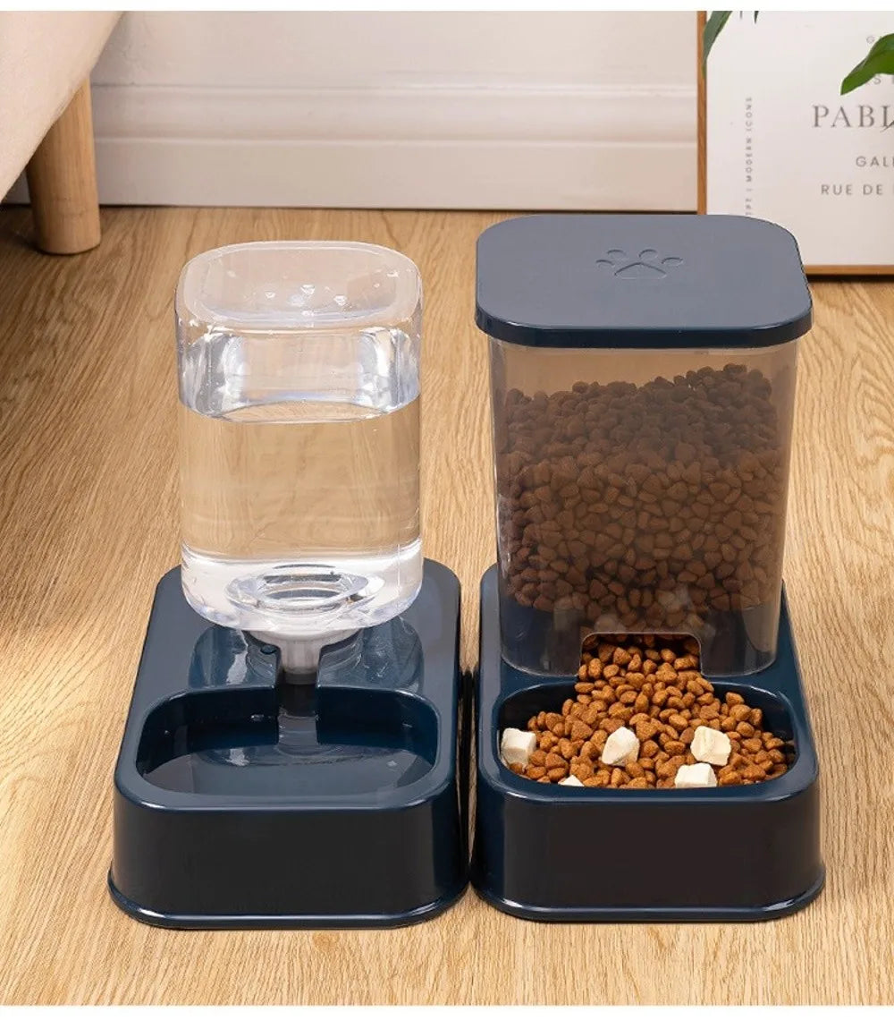 Comedero Automático para Mascotas de 1.2L/1.5L, Dispensador de Agua de Plástico de Gran Capacidad para Perros y Gatos, Juego de Comederos, 3 Colores, 2 Estilos