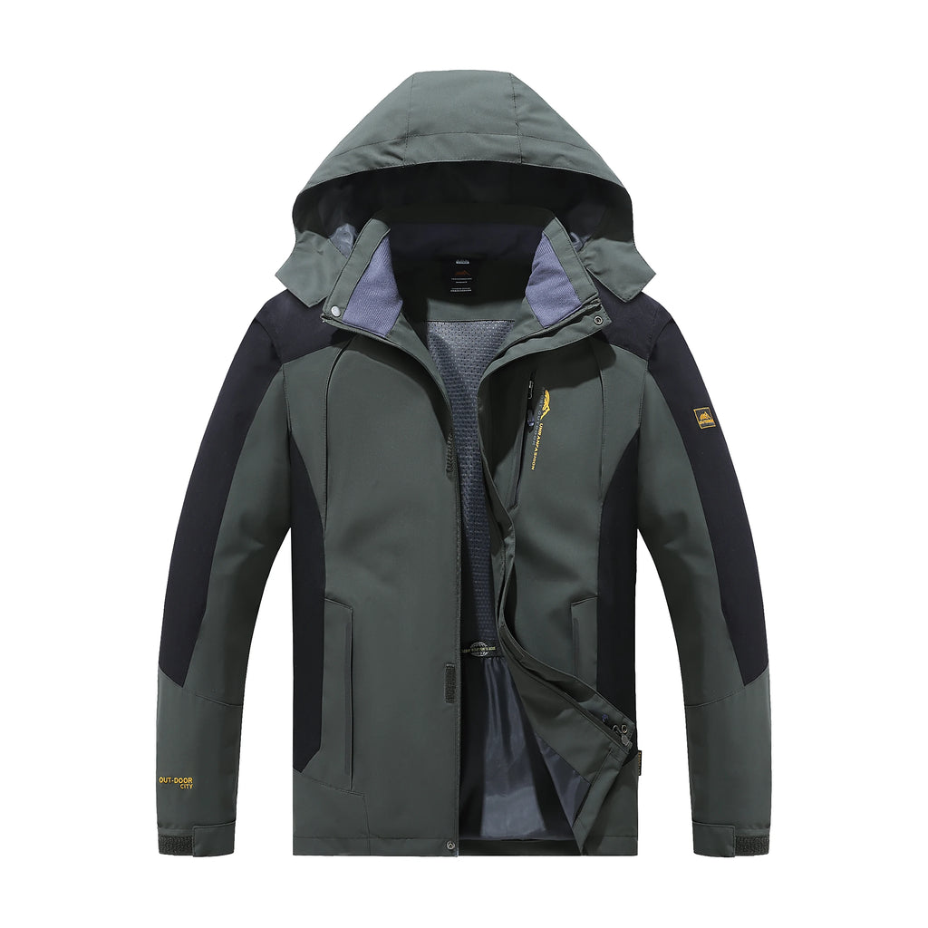 Chaqueta Repelente al Agua con Capucha Desmontable para Hombre