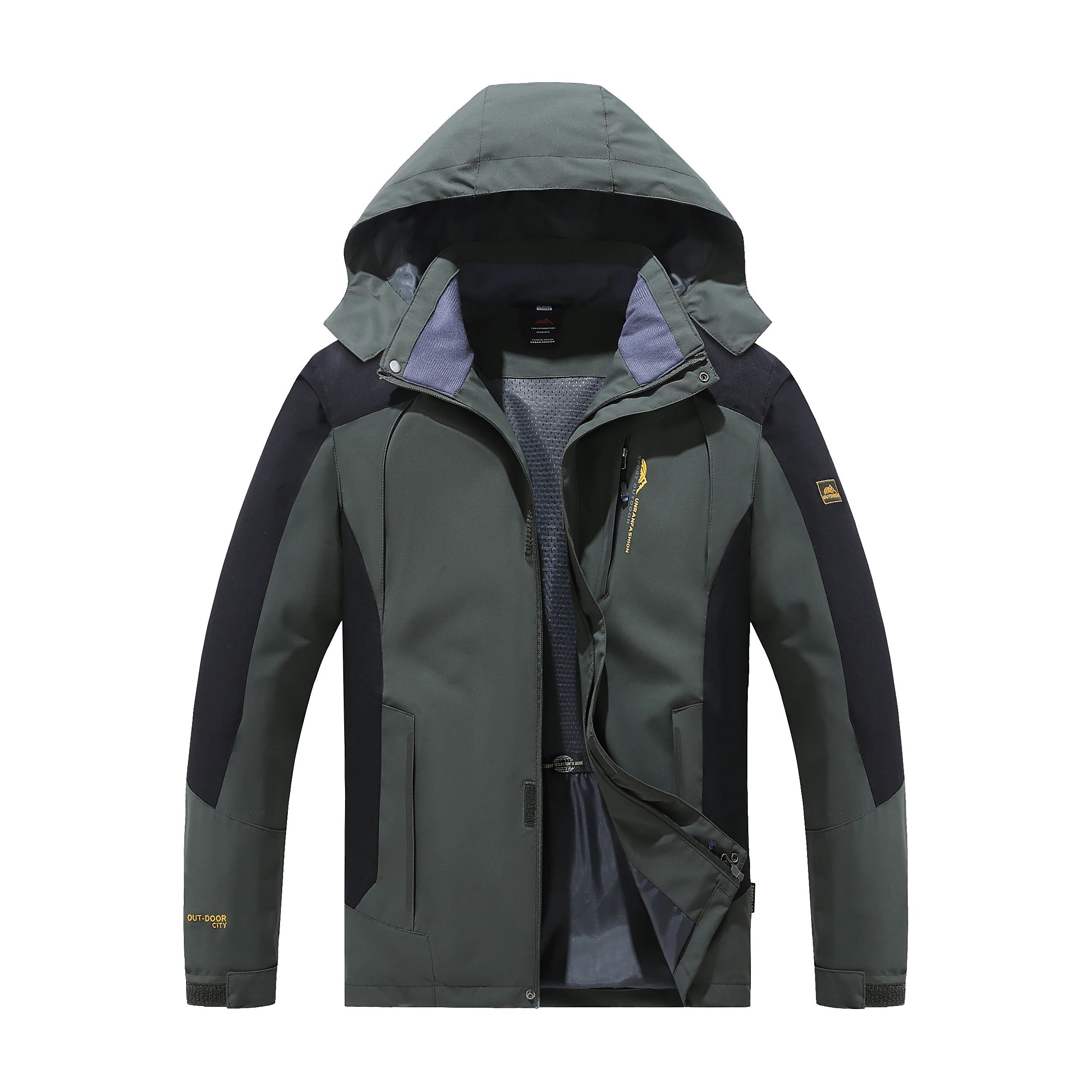 Chaqueta Repelente al Agua con Capucha Desmontable para Hombre