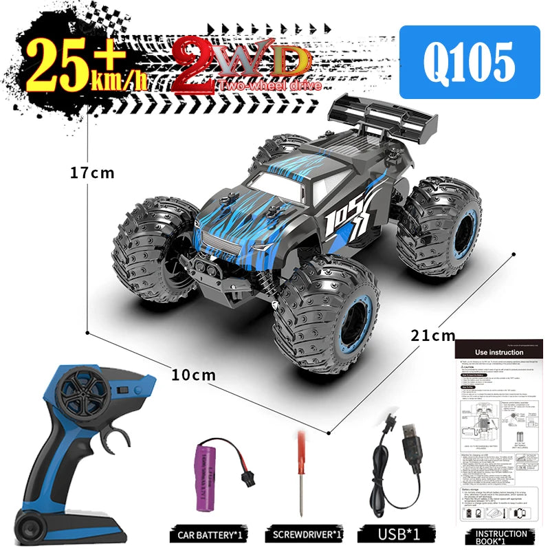 Coche RC Todoterreno 1:16 4WD sin Escobillas, 70 KM/H con Luces LED