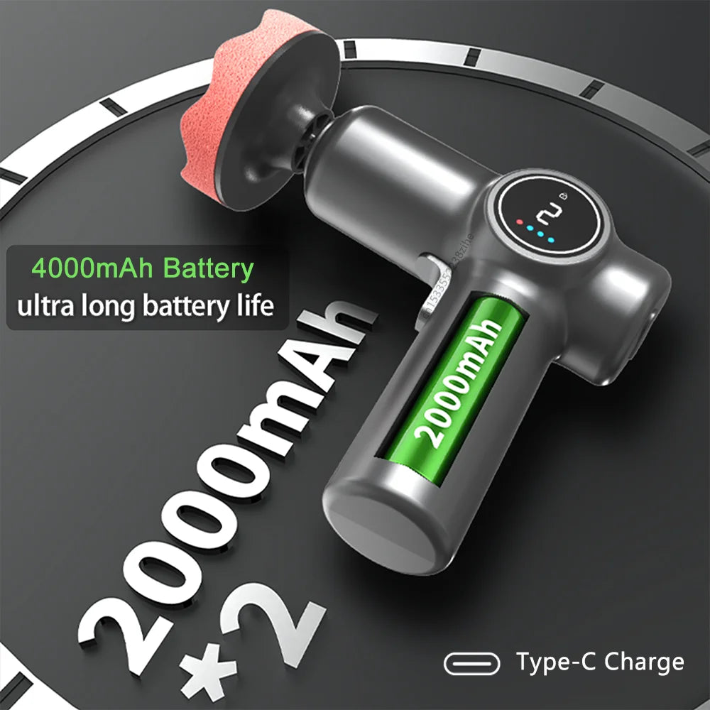 Pulidora de autos inalámbrica portátil recargable 85W con velocidad ajustable y 4000 mAh