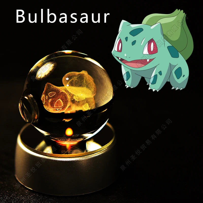 Lámpara Nocturna Pokémon Bola de Cristal 3D Pikachu