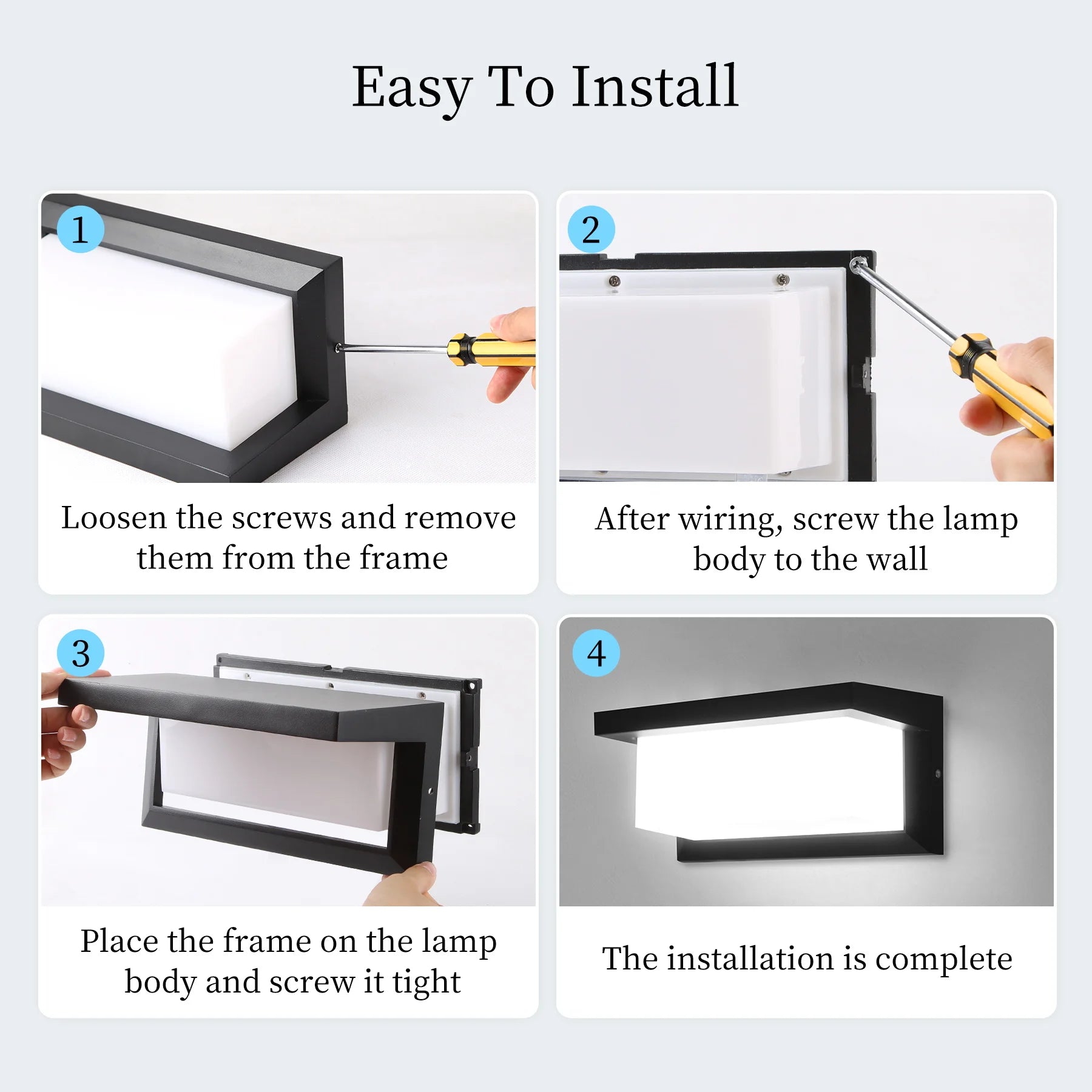 Aplique de Pared LED Moderno Negro IP65 25W para Interior