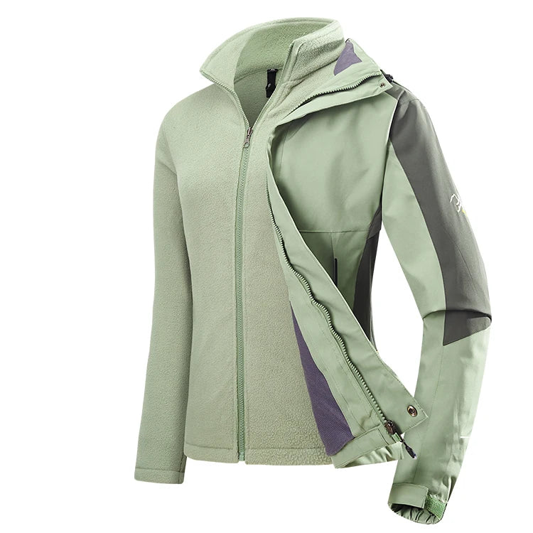 Conjunto de Esquí 3 en 1 para Mujer con Chaqueta Impermeable