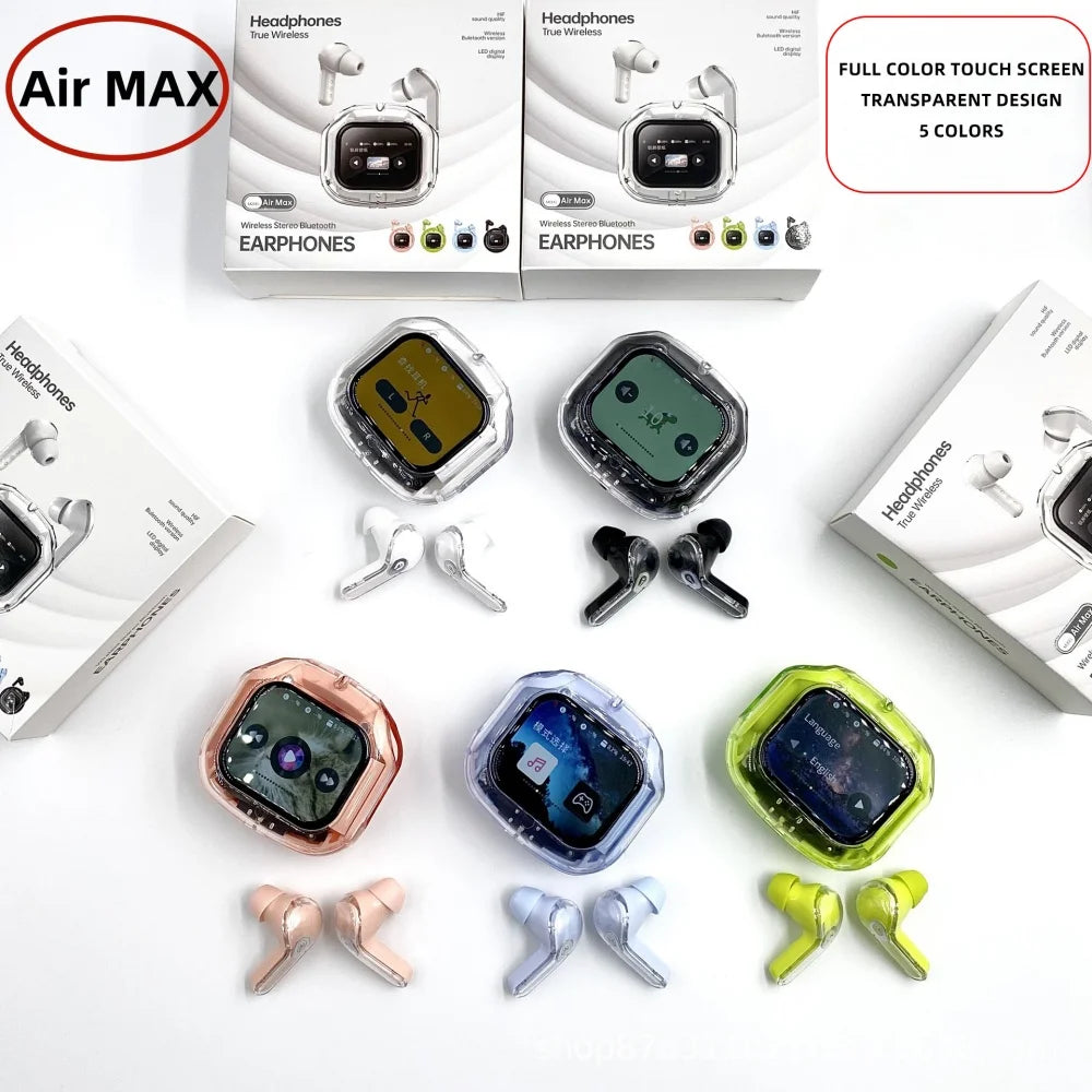 Air Max-auriculares inteligentes con pantalla táctil, cascos intrauditivos TWS, deportivos, Binaural pro, estéreo, con banda sonora, micrófono y graves