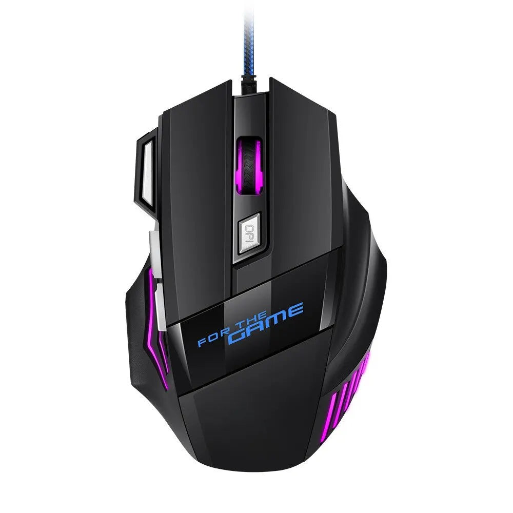 1 unidad, nuevo ratón USB para juegos Hyperspeed, ratón ergonómico retroiluminado RGB para juegos, ratón con cable 7D Esports para ordenador portátil y Gamer