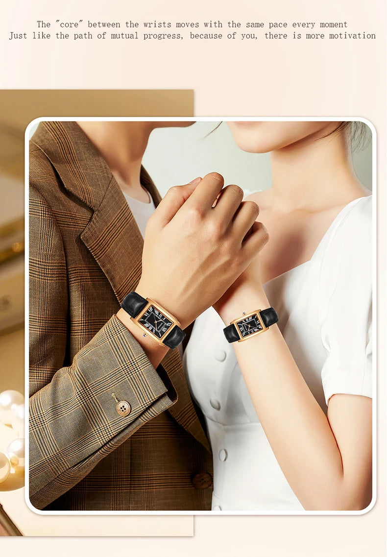 Relojes de Cuarzo SANDA para Pareja, Correa de Cuero