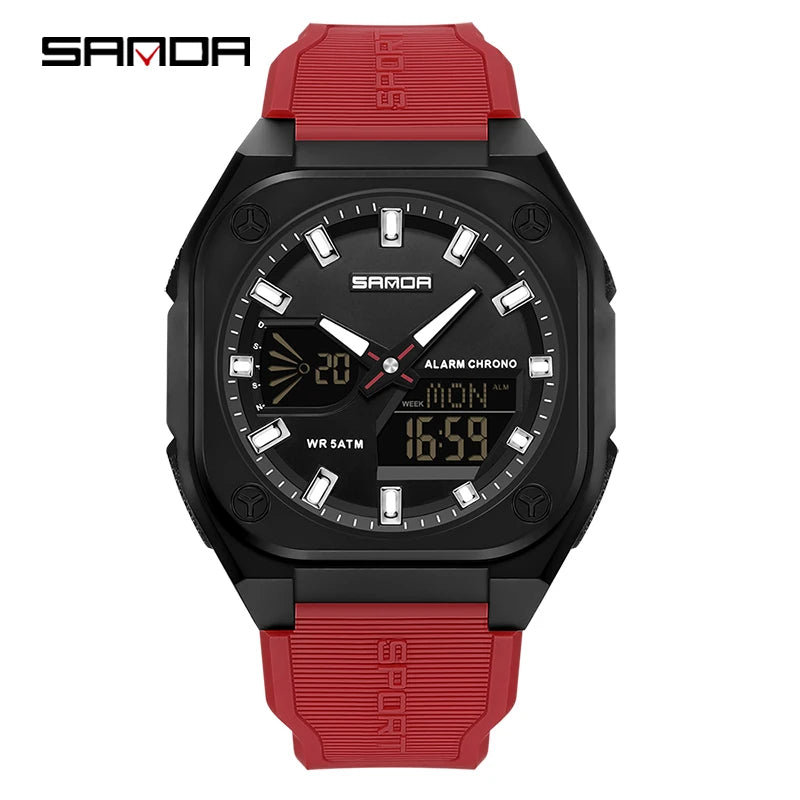 Reloj Digital Deportivo SANDA 6268 para Hombre Impermeable Multifunción
