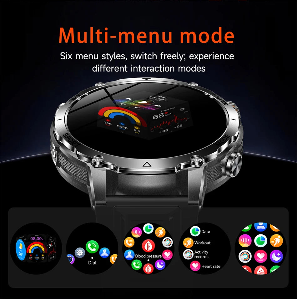 Reloj Inteligente Deportivo con Linterna LED IPX8
