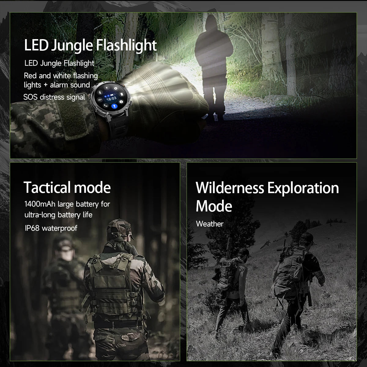 LIGE TANK Ultra Reloj Inteligente Militar 10ATM