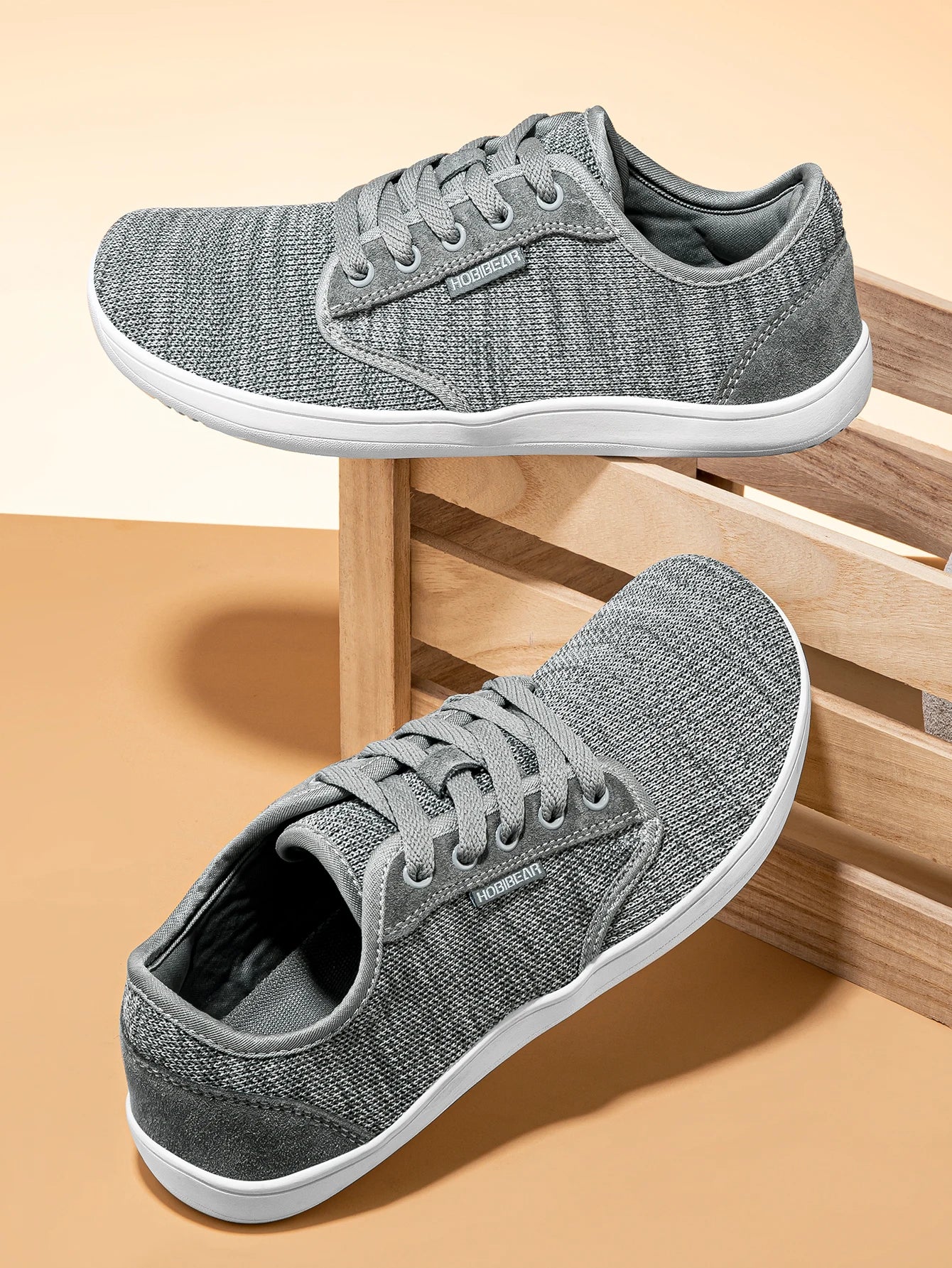 HOBIBEAR Zapatos minimalistas descalzos Unisex Punta ancha Zero Drop Zapatillas para caminar Zapatos ligeros y transpirables de malla