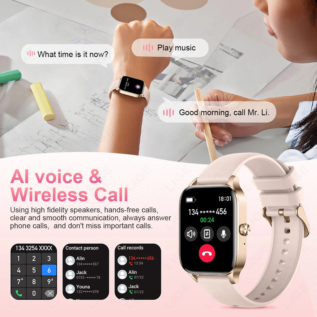 LIGE Reloj Inteligente Mujer HD 1.85 Bluetooth
