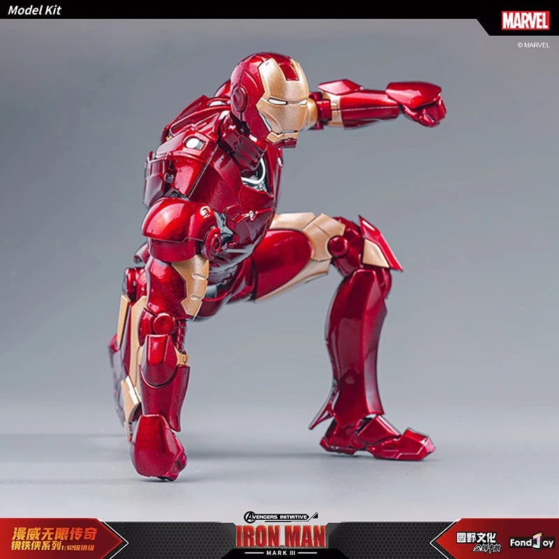 Caliente Fondjoy Marvel IronMan MK3 ensamblar juguetes Iron Man modelo 15cm Material ABS 1/12 escala figuras de acción juguetes niño regalos de cumpleaños