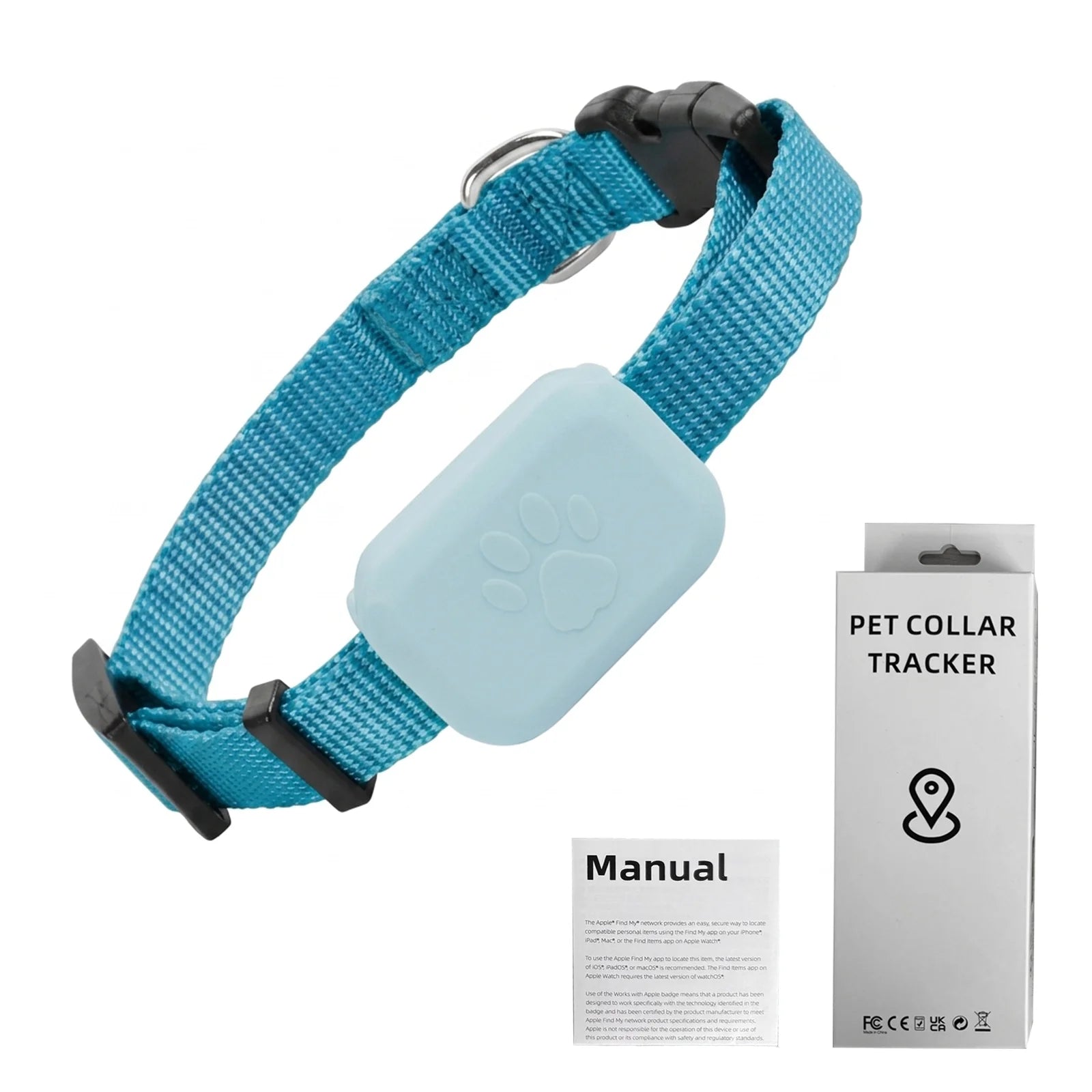 Rastreador GPS para Mascotas a Distancia, Resistente al Agua, Seguimiento en Tiempo Real, Alerta de Movimiento, Collar Antipérdida para Perros y Gatos, Localizador Global para la Aplicación Apple Find