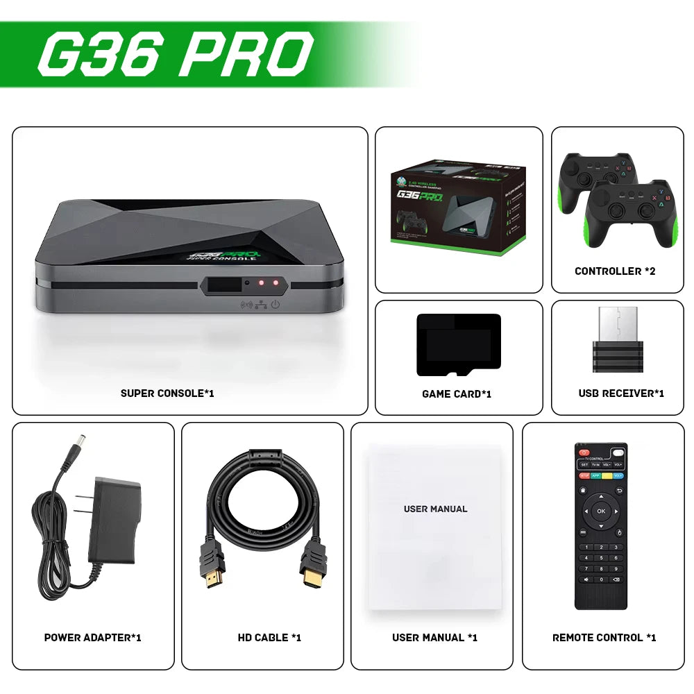 Consola de videojuegos Retro Super Console G36 Pro con 120000 videojuegos para PS1/GBA/MD/CPS con Gamepad, caja de juegos de regalo para niños