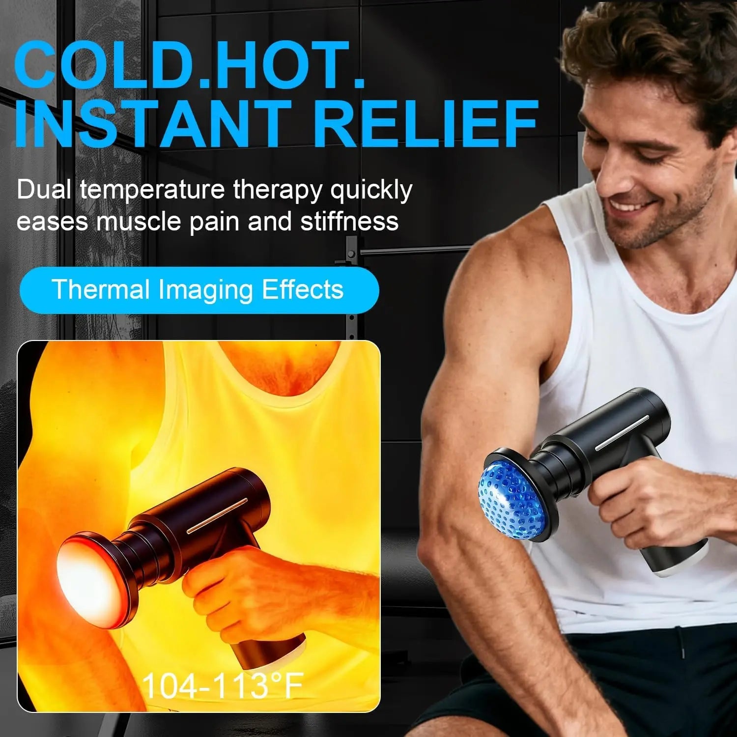 Pistola de Masaje con Calor Frío 6 Velocidades