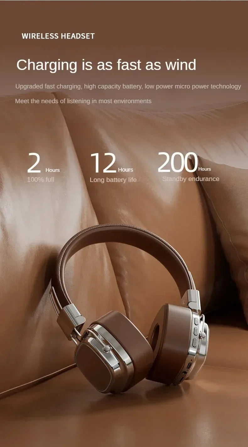 Auriculares Bluetooth 5.3 Retro Plegables Batería Larga