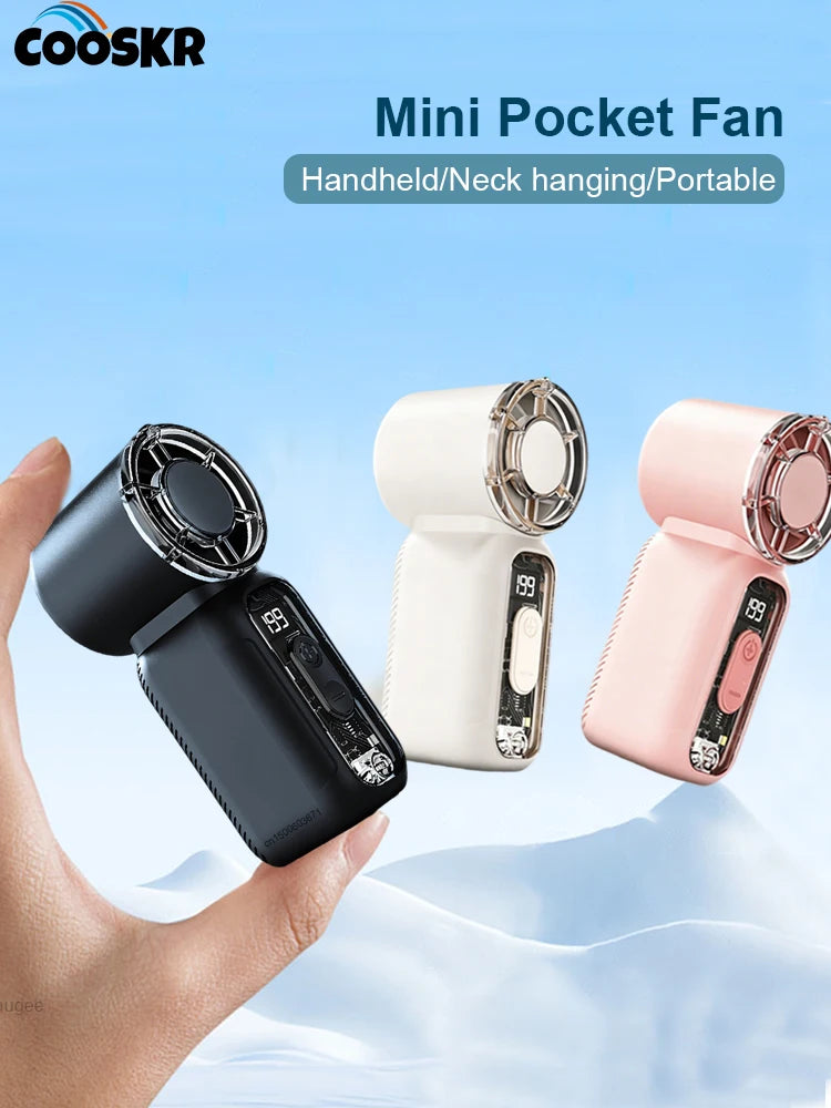 Mini Ventilador de Bolsillo USB con Pantalla LED