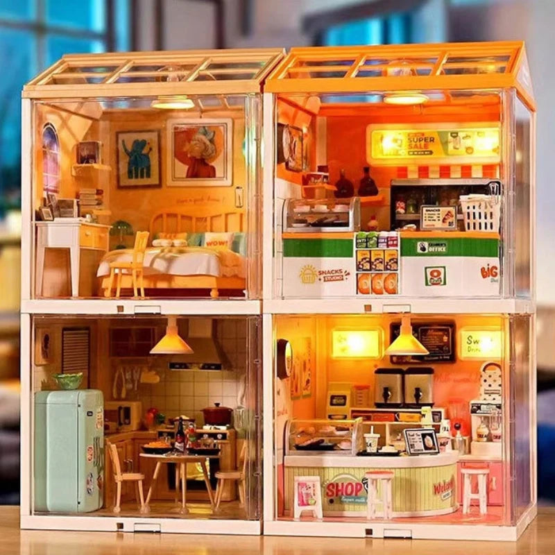 Kit de Construcción DIY Miniatura con Luces LED