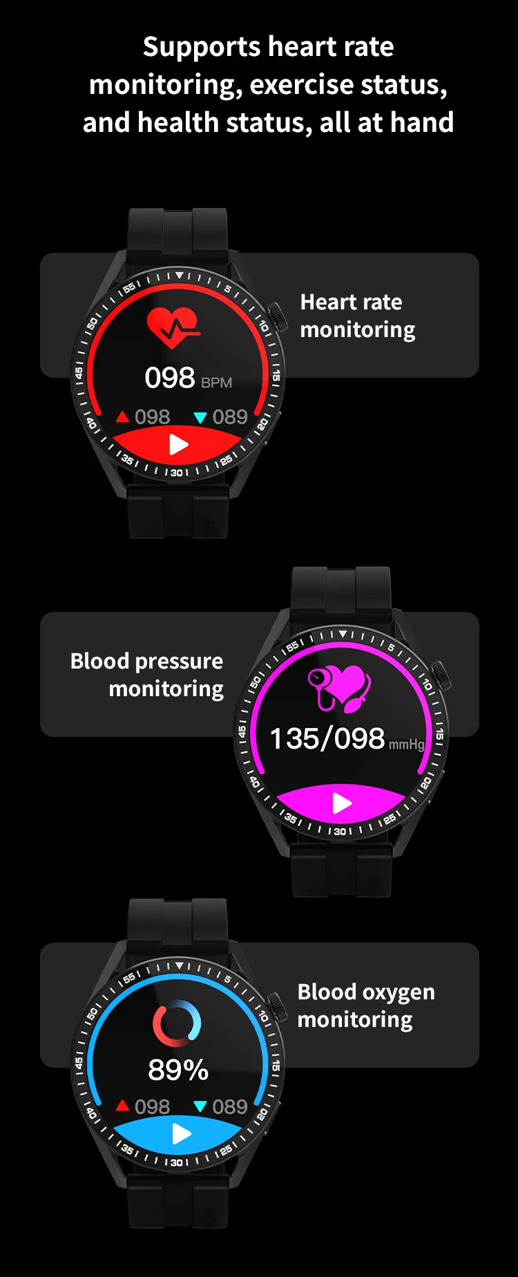 Nuevo reloj inteligente para hombres y mujeres, reloj inteligente deportivo resistente al agua con llamadas telefónicas Amoled de 1,61 pulgadas, rastreador GPS de ritmo cardíaco para IOS y Android