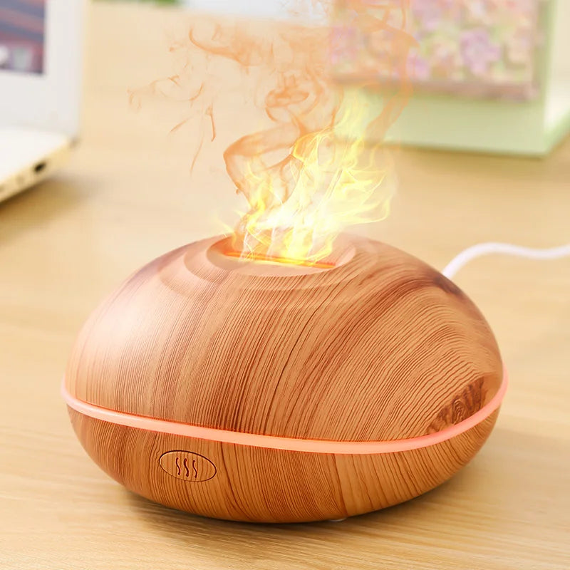 La llama del humidificador aromático puede agregar aceite esencial, pequeña máquina AromaRelax, humidificador de aire equipado con función de iluminación colorida
