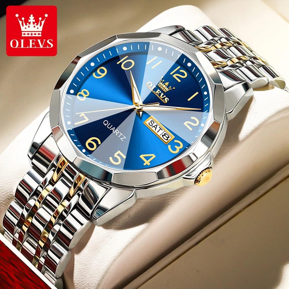 Reloj de Cuarzo Analógico para Hombre OLEVS 9970 Acero Inoxidable Negocios