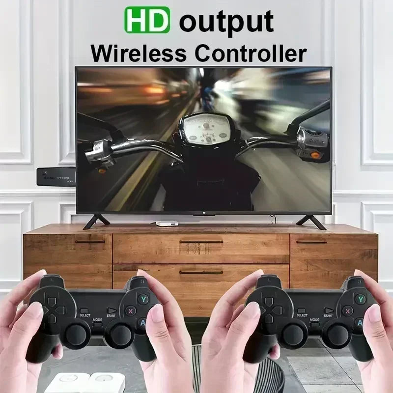 Consola de Videojuegos 2.4G con Dos Controles Inalámbricos 4K HDMI para PS1/SFC/NES TV y PC, 20000 Juegos, 64GB, Retro, Regalo de Navidad para Niños