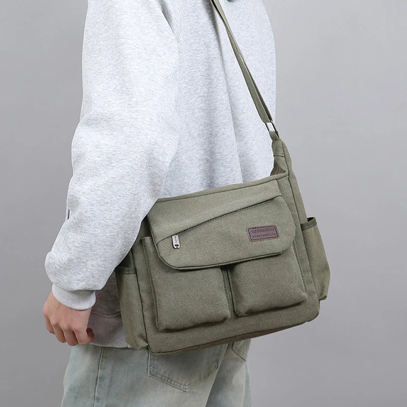 Bolso bandolera para hombre, diseño con múltiples bolsillos, bolso de hombro de gran capacidad, elementos esenciales para exteriores, almacenamiento funcional, viajeros urbanos