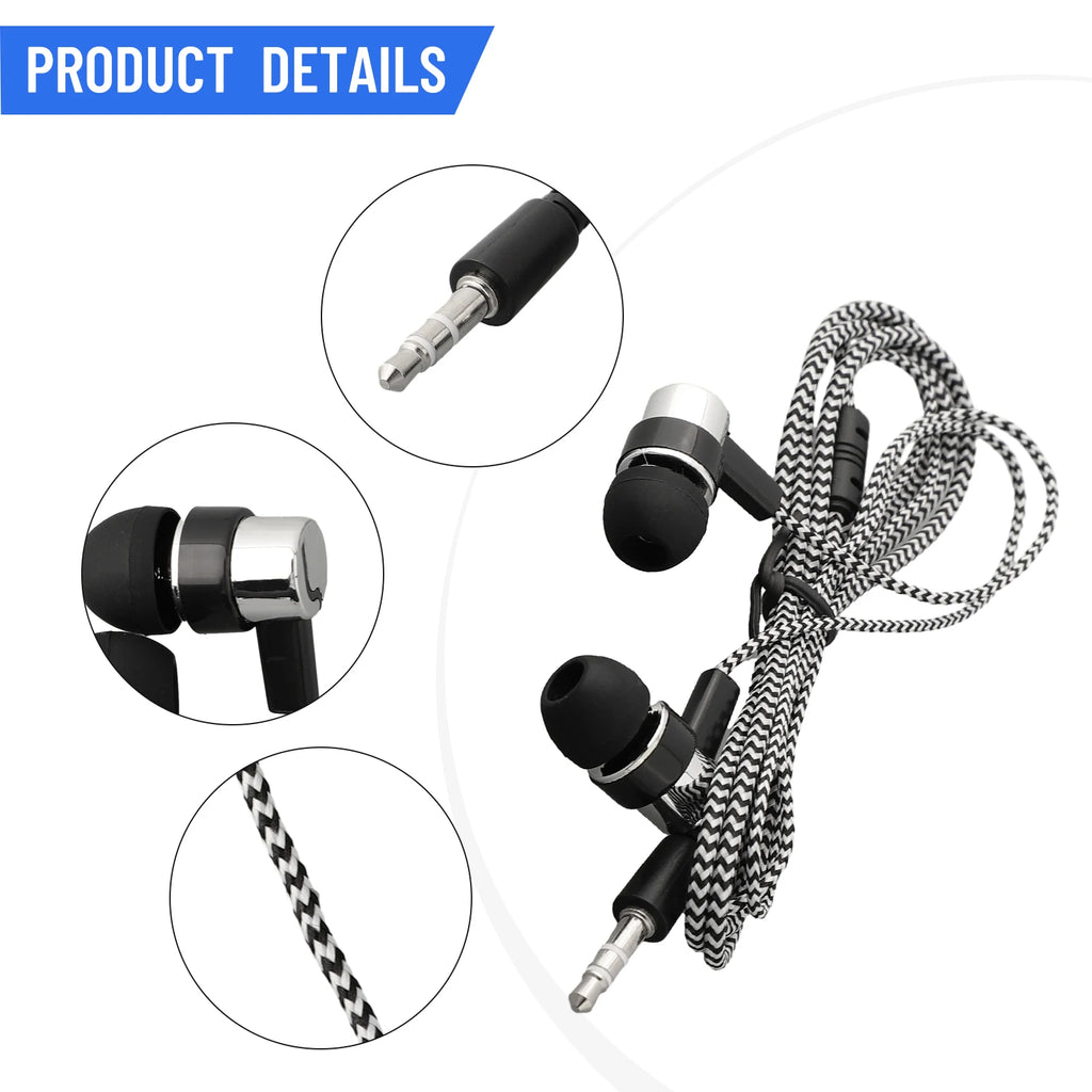 Experimente graves potentes con auriculares internos con cable, auriculares estéreo de 3,5 mm para dispositivos móviles, diseño con aislamiento de ruido