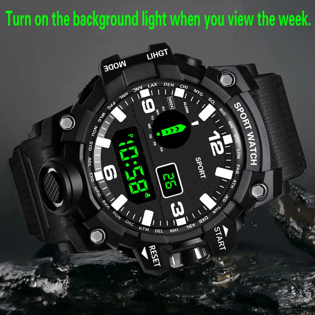Reloj Deportivo Digital LED YIKAZE Militar Multifuncion