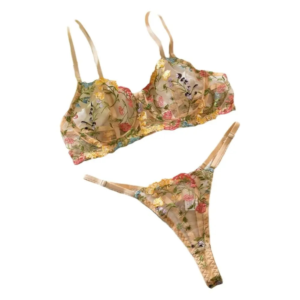 Conjunto de Lencería Floral de 2 Piezas