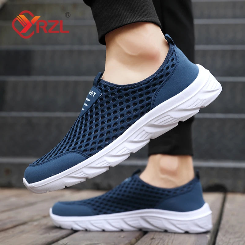 YRZL, zapatos informales ligeros para hombre, zapatillas informales transpirables sin cordones para hombre, zapatos planos antideslizantes para caminar al aire libre, talla 39-46