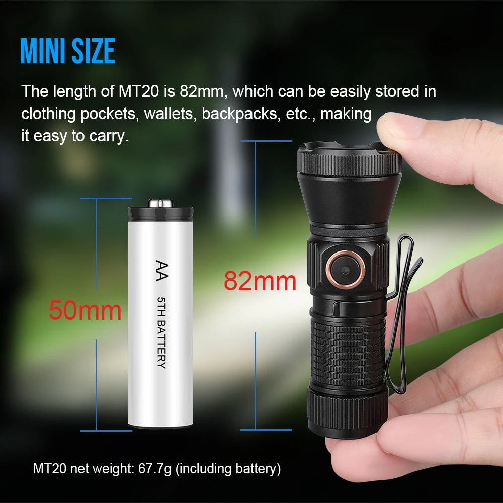 Linterna EDC Trustfire MT20 Recargable USB-C 1050 Lúmenes