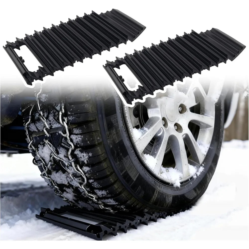 1/2 Piezas de Alfombrillas Antideslizantes para Autos, para Recuperación Todoterreno, para Arena, Barro, Nieve, para Desatascar Autos en Nieve, Hielo, Barro y Arena