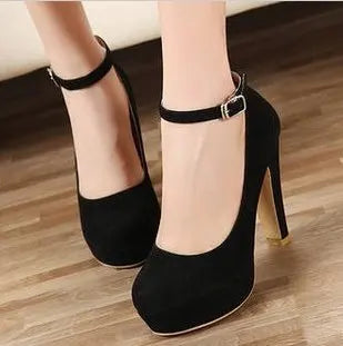 Zapatos de Tacón Alto con Plataforma y Hebilla para Mujer