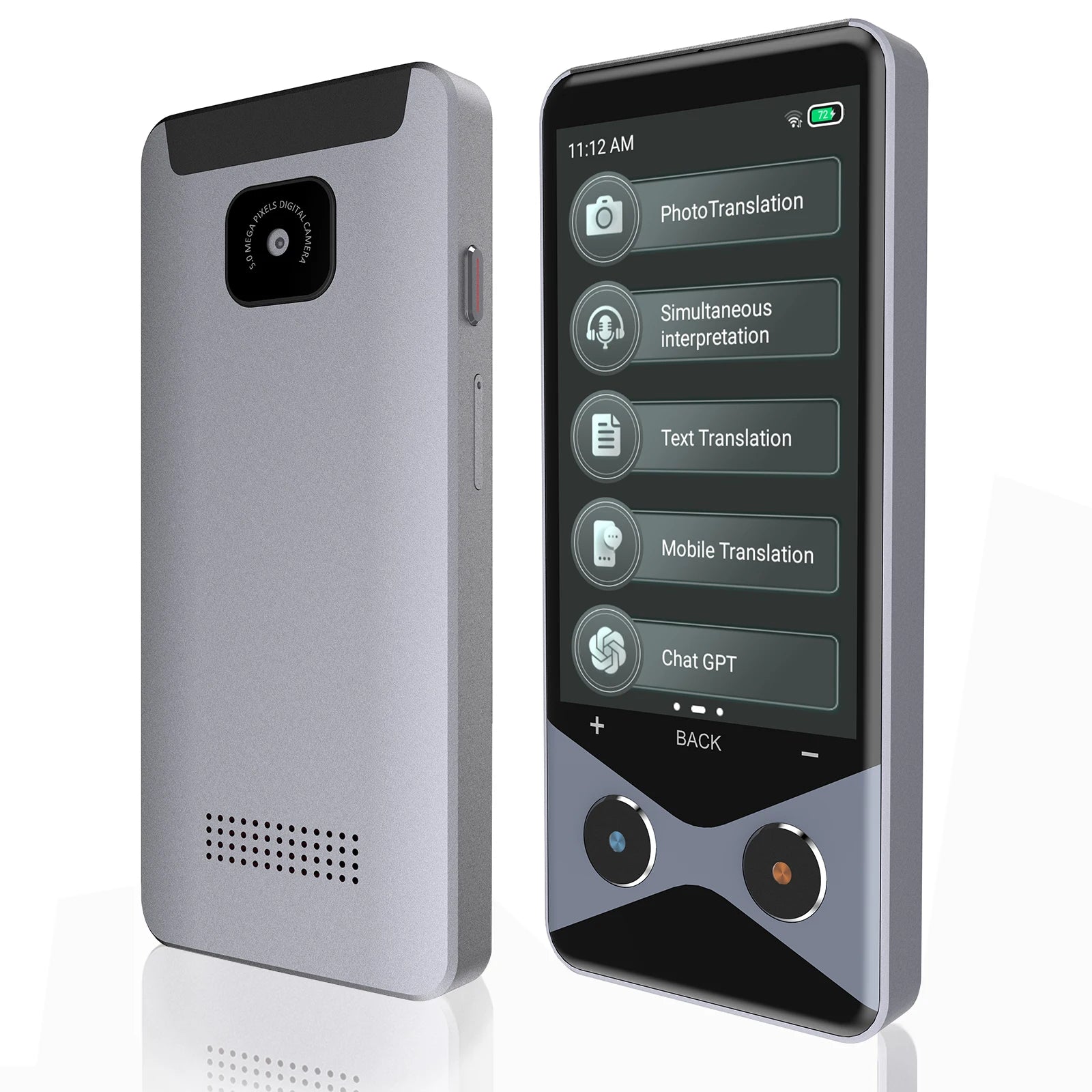 Traductor V9000 de 3,7 pulgadas, 4G/WIFI/hotspot, procesador Qualcomm, RAM 1G + ROM16G, compatible con 137 idiomas, cámara HD estándar de 5 megapíxeles