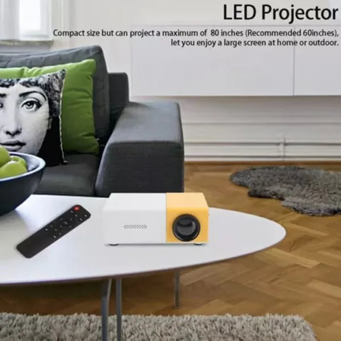 Mini Proyector Portátil FOCABO YG300, Audiovisual 4K, LCD Inteligente HD, Proyección de Pared para el Hogar