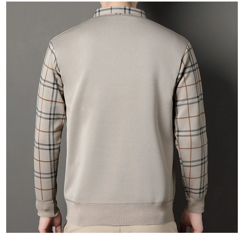 Suéter de Punto a Cuadros para Hombre | Cuello Cuadrado