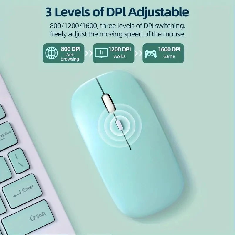 Ratón inalámbrico compatible con Bluetooth para iPad, Samsung, Huawei, Android, Windows, tableta, batería, ratón para ordenador portátil