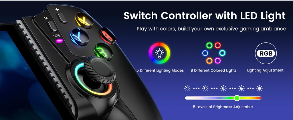 BEBONCOOL Bluetooth Gamepad controlador de juegos de efecto Hall para Nintendo Switch 2/Switch/Switch OLED/teléfono Android/iPhone