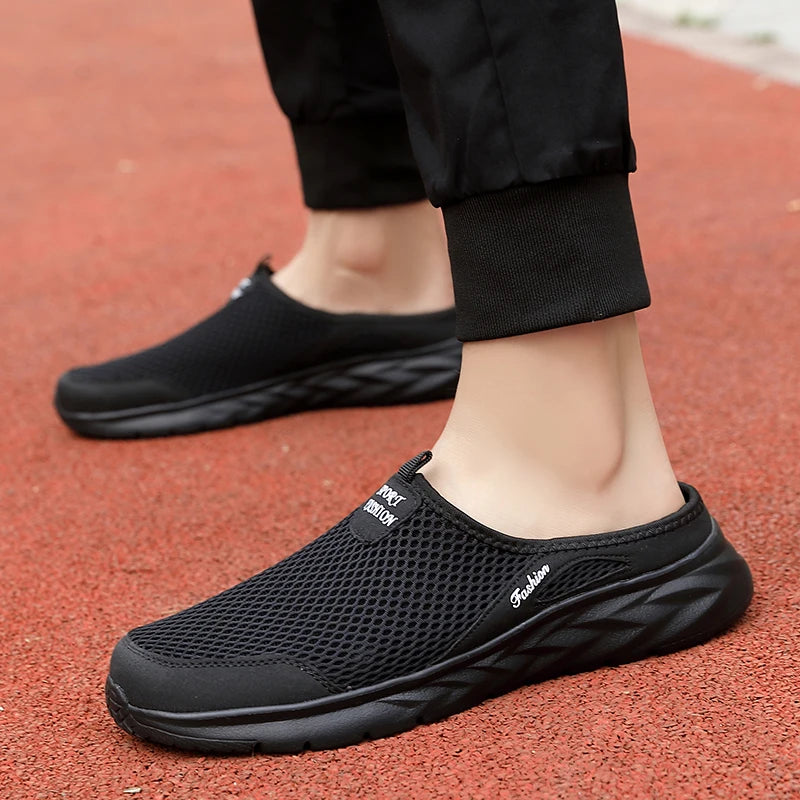 YRZL Zapatos Casuales Hombres Verano Medio Zapatos Zapatillas Diapositivas Slip on Zapatos Hombres Malla Transpirable Suave Cómodo Zapatillas para Hombres